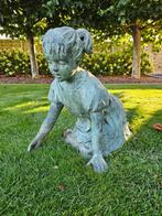 Bronzen meisje zwaar gegoten brons, ruime keuze betaalbaar!, Tuin en Terras, Ophalen of Verzenden, Zo goed als nieuw, Overige materialen