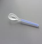 Vintage glazen koffielepel uit de jaren 60 met blauwe draden, Ophalen of Verzenden