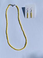 Ketting + oorbellen, Handtassen en Accessoires, Kettingen, Overige materialen, Verstelbaar, Geel, Nieuw