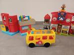 Fisher price boerderij, school en bus, Enlèvement, Comme neuf, Set de jeu, Sonore