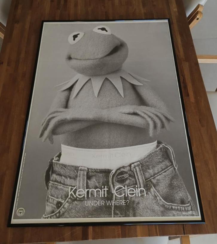 Grote Kermit Clein Poster – 60x90 cm – Grappige Parodie met, Antiek en Kunst, Kunst | Tekeningen en Fotografie, Ophalen