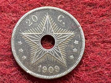 Belgisch Congo - 20 centiem 1909 (#009#) beschikbaar voor biedingen