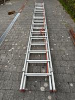 Dubbele schuifladder 2x18 sporten, Doe-het-zelf en Bouw, Ladders en Trappen, Ophalen, Zo goed als nieuw, Ladder, Opvouwbaar of Inschuifbaar
