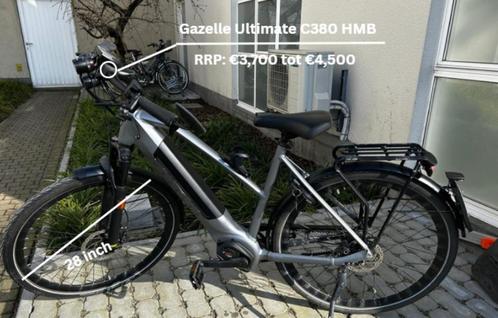 Gazelle Ultimate C380 HMB, Fietsen en Brommers, Elektrische fietsen, Zo goed als nieuw, Gazelle, 55 tot 59 cm, 50 km per accu of meer
