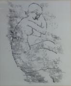 JAN HOOGSTEYNS / ZITTEND NAAKT / ORIGINEEL WERK / 81x71cm, Ophalen