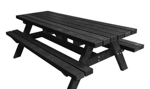 Kunststof picknick tafel 180 of  236 cm staal versterkt, Tuin en Terras, Picknicktafels, Nieuw, Rechthoekig, Overige materialen