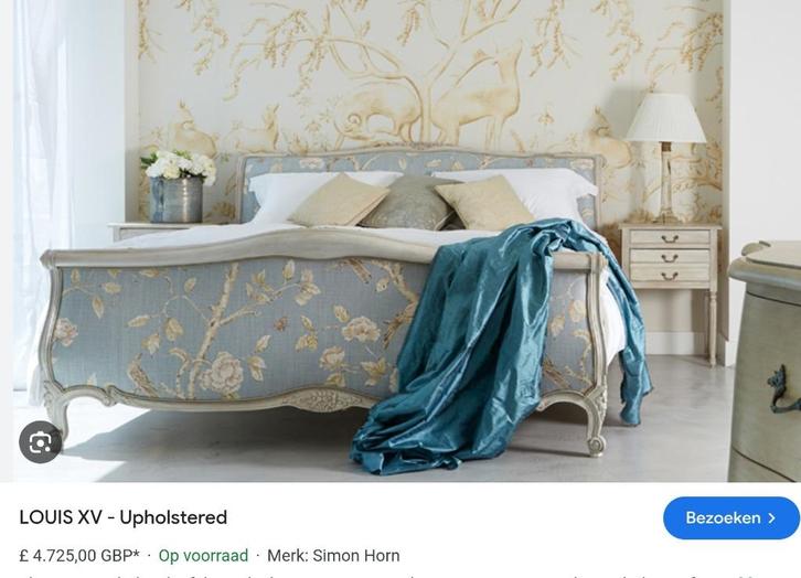 Romantisch Louis XV bed, Huis en Inrichting, Slaapkamer | Bedden, Zo goed als nieuw, Tweepersoons, 160 cm, 200 cm, Hout, Wit, Ophalen of Verzenden