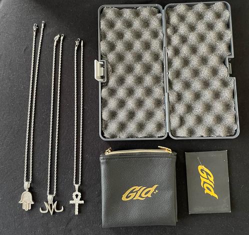 ICED OUT JEWLERY (CZ STONES/GOLD PLATED), Handtassen en Accessoires, Kettingen, Zo goed als nieuw, Overige materialen, Wit, Met kristal