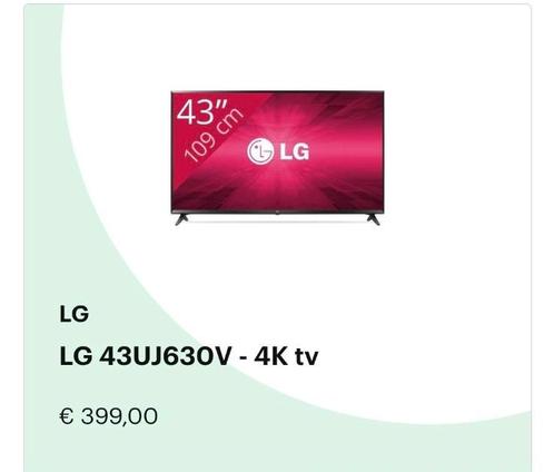 lg 43uj630v 4k tv, Audio, Tv en Foto, Televisies, Gebruikt, LED, 100 cm of meer, 4k (UHD), LG, 50 Hz, Smart TV, Ophalen