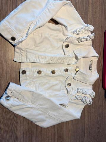 Le chic spijker jas wit maat 122-128, Kinderen en Baby's, Ophalen, Zo goed als nieuw, Jas