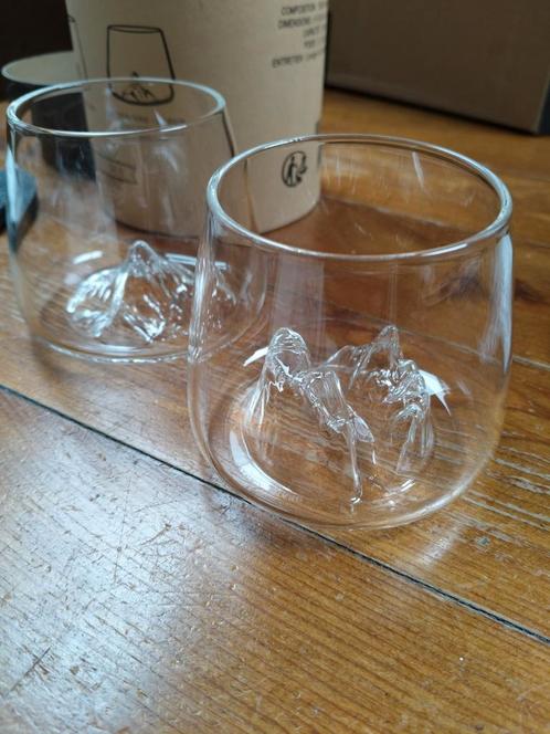 Whiskey glazen kristal TOPOGRAPHIC Grand Canyon & Matterhorn, Verzamelen, Glas en Drinkglazen, Zo goed als nieuw, Overige typen