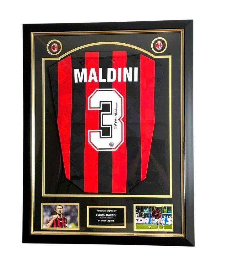 Paolo Maldini AC Milan 1994 Shirt Gesigneerd en Ingelijst, Verzamelen, Sportartikelen en Voetbal, Nieuw, Shirt, Ophalen of Verzenden