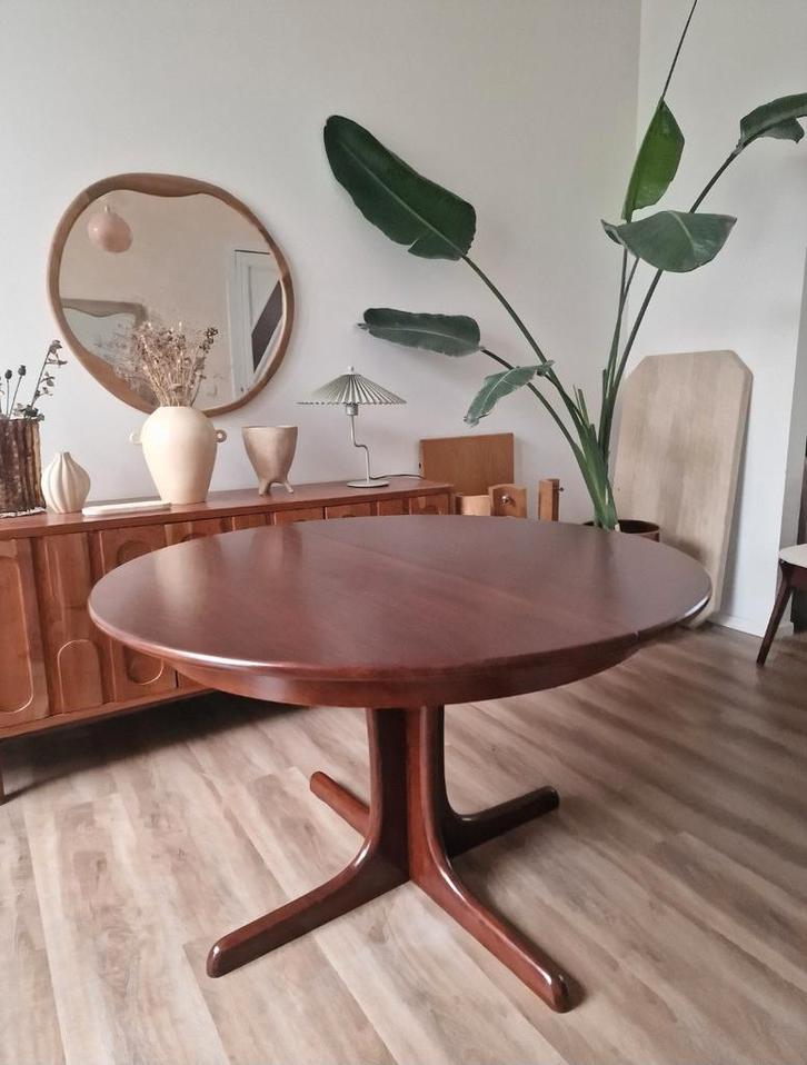 Scandinavisch uitschuifbare vintage tafel/set jaren 70, Huis en Inrichting, Tafels | Eettafels, Ophalen
