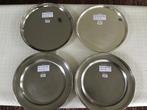4 degelijke ronde serveerplateaus in inox, Ophalen of Verzenden, Zo goed als nieuw