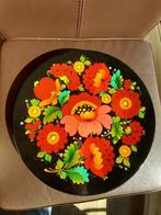 Antiek laqué bord bloemen motief U.S.S.R. Rusland / Oekraine, Ophalen