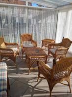 Vintage rieten tuin of veranda set 1950, Enlèvement, Utilisé