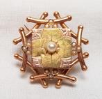 Broche Kempisch 18 kt vintage., Handtassen en Accessoires, Antieke sieraden, Goud, Ophalen of Verzenden, Broche