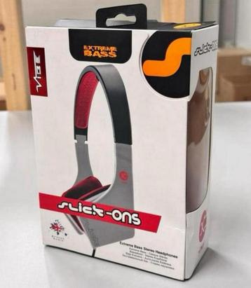 Vibe Slick Headphones On-Ear koptelefoon headset rood-zw-wi beschikbaar voor biedingen
