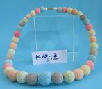 K10-3: Koraalbollen-aflopend-gemixed - 43+K10-4: 44cm., Handtassen en Accessoires, Kettingen, Verzenden, Nieuw, Overige kleuren