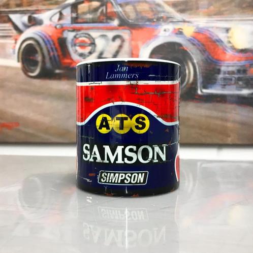 Jan Lammers Helmet Samson mok Vintage olie F1 Autosport, Verzamelen, Automerken, Motoren en Formule 1, Nieuw, Formule 1, Ophalen of Verzenden