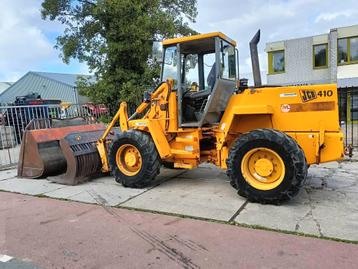 JCB 410 shovel wiellader loader + 2 bakken 4x4 robuust beschikbaar voor biedingen