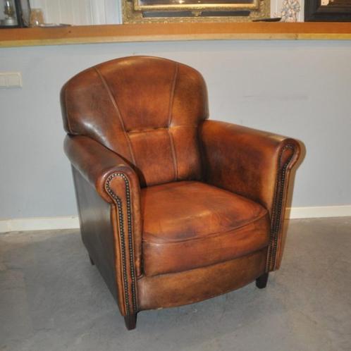 Vintage schapenleren fauteuil van Joris, Huis en Inrichting, Fauteuils, Gebruikt, Leer, Ophalen of Verzenden