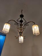 Antieke gasluster met glasstaafjes, Maison & Meubles, Lampes | Lustres, Enlèvement