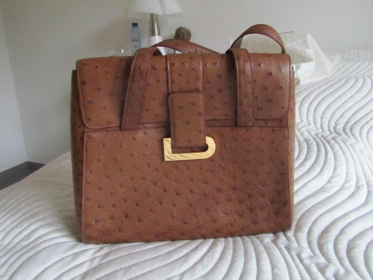 DELVAUX REVERIE struisvogelhooizak met logo, Handtassen en Accessoires, Tassen | Damestassen, Verzenden