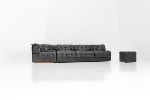 De Sede DS 11 modular sofa in black patchwork leather, Antiek en Kunst, Antiek | Meubels | Stoelen en Sofa's, Ophalen