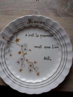 Très belle assiette décorative porcelaine liseré or 18 carat, Ophalen of Verzenden