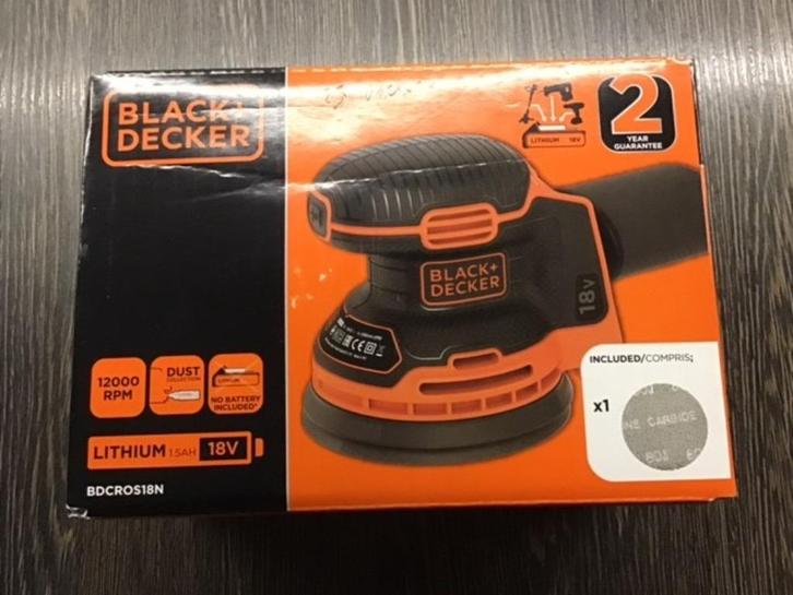 schuurmachine Black+Decker BDCROS18N-accu new, Doe-het-zelf en Bouw, Gereedschap | Schuurmachines, Nieuw, Excentrische schuurmachine