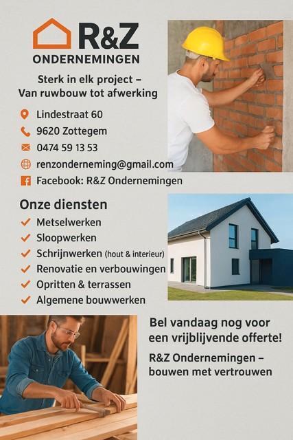 R&Z onderneming, Doe-het-zelf en Bouw, Overige Doe-Het-Zelf en Bouw, Ophalen of Verzenden
