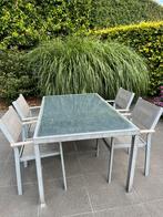 Tuintafel met 4 stoelen, Tuin en Terras, Tuinsets en Loungesets, Ophalen, 4 zitplaatsen, Gebruikt, Eettafel