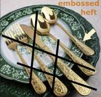 Goudkleurige Embossed Lepeltjes + Schepje -> 8 euro of 12,50, Ophalen of Verzenden