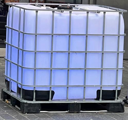 Cuve Ibc 1000l + palette+cage (aussi dispo en noir, 600,300l, Jardin & Terrasse, Barils de pluie, Comme neuf, Métal