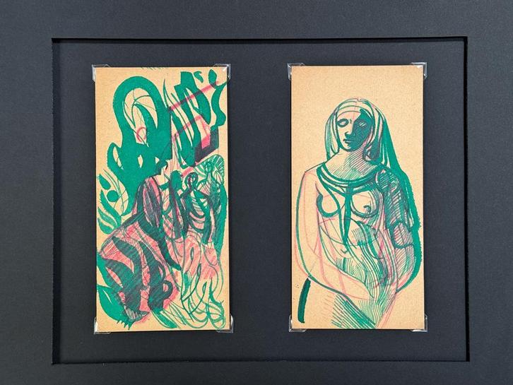 Jozef Hoemaeker (1911-1980) - 2 artworks (framed), Antiek en Kunst, Kunst | Overige Kunst, Ophalen of Verzenden