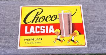 Publicité Choco Lacsia des années 1950, Enlèvement ou Envoi, Utilisé, Panneau publicitaire