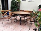 Tafel type bistro en 4 stoelen, Tuin en Terras, Tuinsets en Loungesets, Ophalen, 4 zitplaatsen, Gebruikt, Loungeset