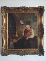 MOOI OUD SCHILDERIJ  " OUDE MAN MET PIJP  " IN BAROKKE LIJST, Ophalen
