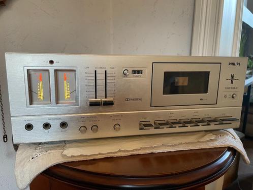 Cassettedeck met voorlader, Audio, Tv en Foto, Cassettedecks, Enkel, Philips, Auto-reverse, Tape counter, Ophalen of Verzenden