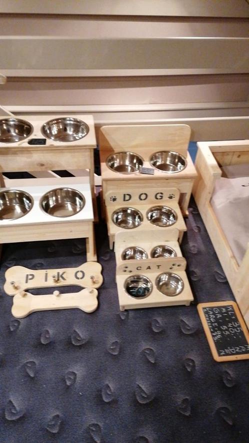 nieuwe houten eet-drinkbak voor honden of katten vanaf 25 €, Animaux & Accessoires, Nourriture & Bols pour chiens, Neuf, Enlèvement