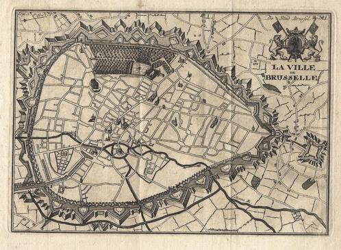 1770 - plan de Bruxelles / stadsplan Brussel, Antiquités & Art, Art | Eaux-fortes & Gravures, Envoi