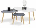 Table de salon / Table d'appoint lot 3, Maison & Meubles, Comme neuf, Scandinave Moderne, 50 à 100 cm, Ovale