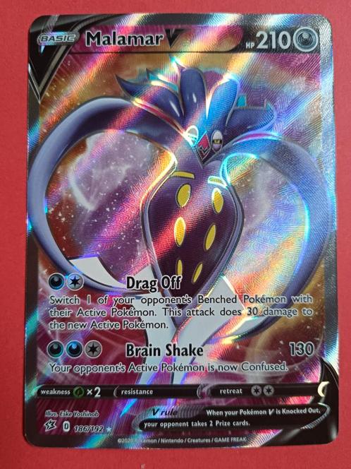 186 Malamar V - Rebel Clash - Pokémon, Hobby en Vrije tijd, Verzamelkaartspellen | Pokémon, Zo goed als nieuw, Losse kaart, Foil