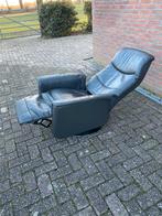 Fauteuil inclinable cuir gris foncé - réglable manuellement, Maison & Meubles, Canapés | Repose-pieds & Poufs, Enlèvement ou Envoi