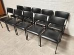 10 Vintage metalen stoelen., Huis en Inrichting, Ophalen, Gebruikt, Zwart, Vintage