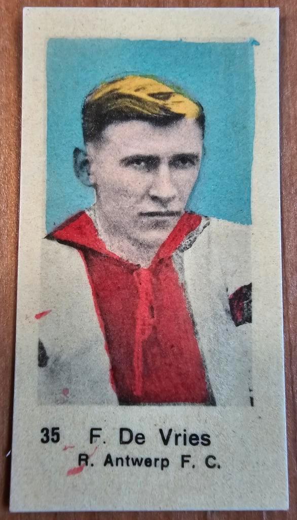 1930s (pre panini) 35. François De Vries R. Antwerp F.C., Hobby en Vrije tijd, Stickers en Plaatjes, Zo goed als nieuw, Plaatje