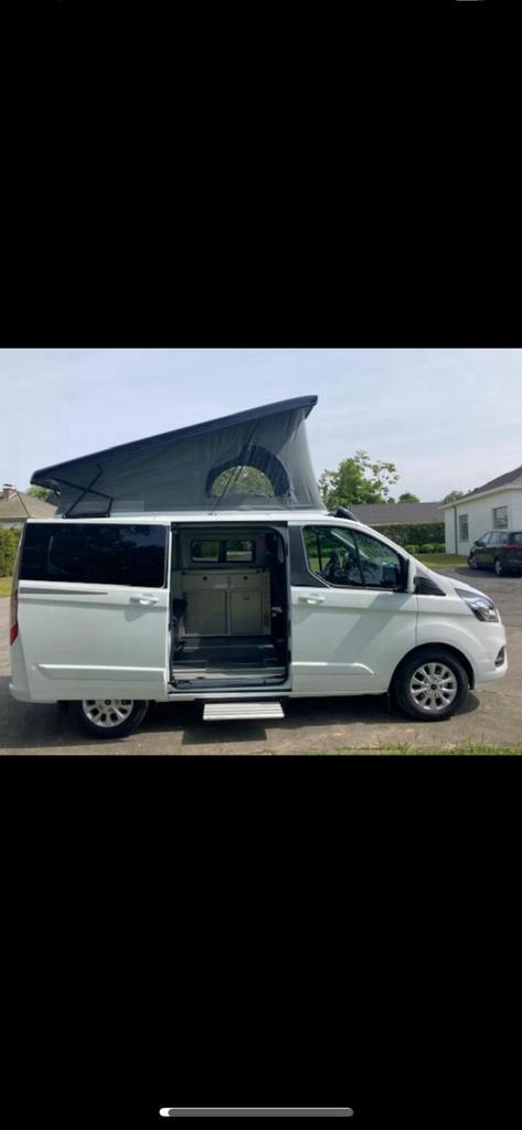 Ford transit custom campervan als nieuw!!, Caravanes & Camping, Camping-cars, Particulier, Modèle Bus, jusqu'à 5, Ford, Diesel