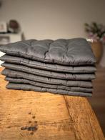 6 vierkante antraciet grijze stoelkussens, Huis en Inrichting, Woonaccessoires | Kussens, Ophalen of Verzenden, Zo goed als nieuw