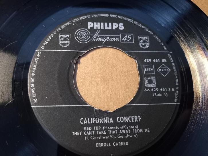 Erroll Garner – California Concert - Ep '7, Cd's en Dvd's, Vinyl Singles, Gebruikt, EP, Jazz en Blues, 7 inch, Ophalen of Verzenden